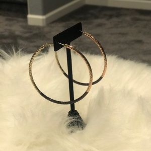 Never worn shiny earring hoops